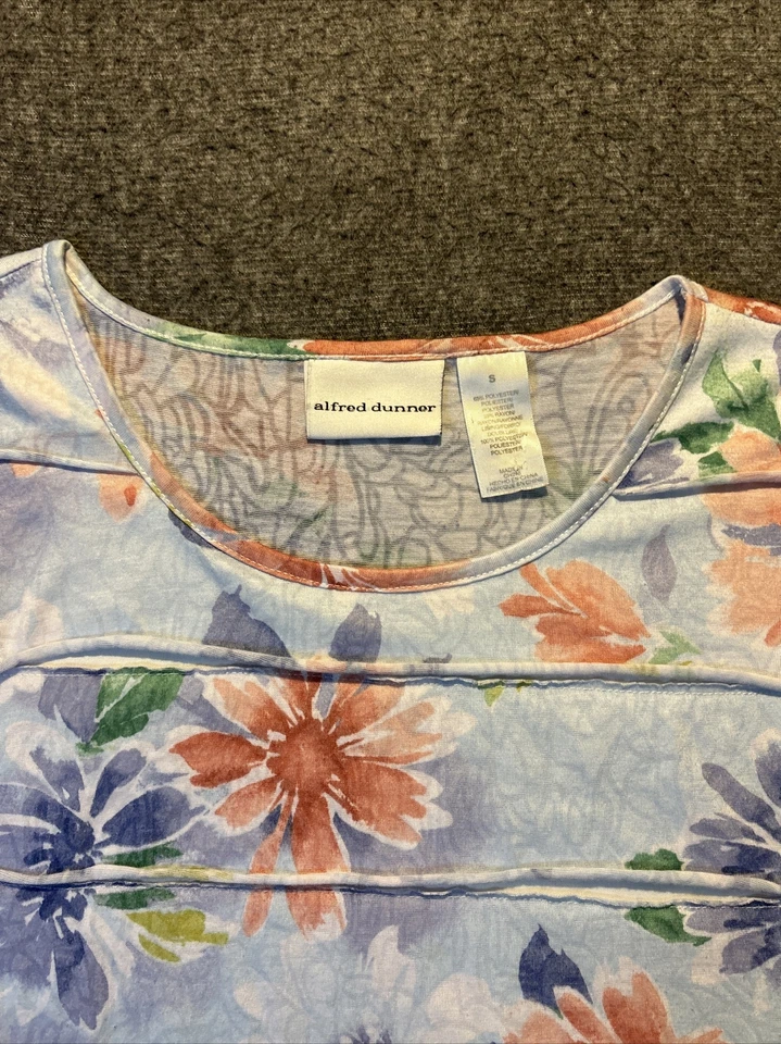 复古 Alfred Dunner 衬衫女式 S 花卉 Cottagecore Fairycore 衬衫上衣 — 第 3/4 张图片