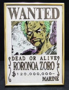One Piece Wanted Poster picture figure Zoro made real jewelry Japan High Quality | eBay