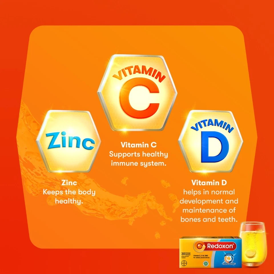 Tabletas efervescentes REDOXON Get 2 Redoxon 30Tab TRIPLE acción-naranja ENVÍO RÁPIDO Foto 3 de 4