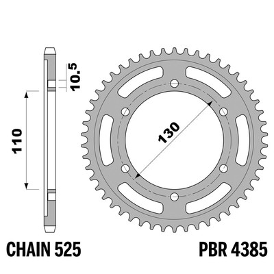 SUZUKI GSX-R 750 2011-2012 Kettenrad PBR Tonhöhe 525 45 Zähne Edelstahl C