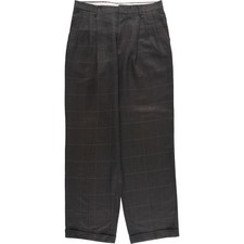 Vintage 90'S Check Pattern Three-pleat Men's Slacks Size W32