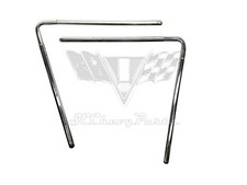 1959 Chevy Impala Convertible Rear Quarter Armrest Upper Stainless Moldings Pair