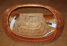 ANTICO CESTO IN VIMINI DA PESCATORE + GRANDE CESTO IN VIMINI.