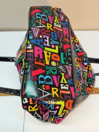 A to Vera Bradley Tasche Logo groß Vinyl Reisetasche neuwertig siehe alle Bilder!! - Bild 10 von 16