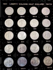 1941-1947 PDS Walking Liberty Halves SHORT SET BU-GEM in Capital Plastic Display