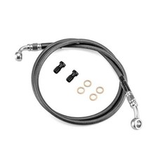 Extended Length Hydraulic Front Brake Line Kit Non-ABS Stainless 50" Black