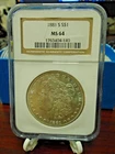 1881 S United States Morgan Silver Dollar $1 NGC MS 64