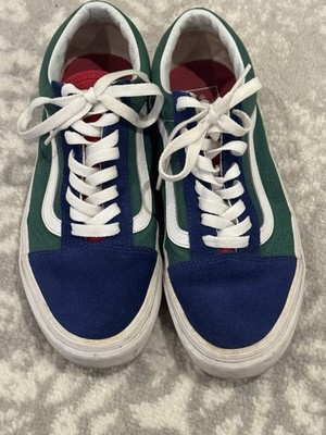 Vans Old Skool Yacht Club Green Blue Yellow Red Skate Sneakers Mens 7 Women 8.5