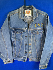 Vintage 90s Warner Bros Taz Looney Tunes Embroidered Denim Jacket Womens Small