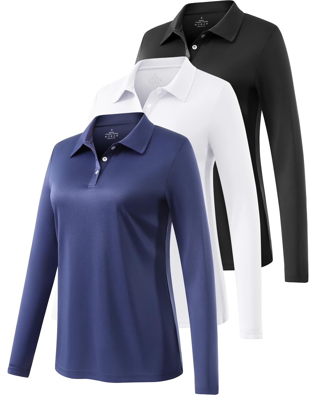 Shirts For Women Moisture Wicking Long Sleeve Polo Shirt Wom