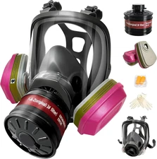 Full Face Respirator Gas Mask, Gas Masks Survival Nuclear and Chemical with Acti