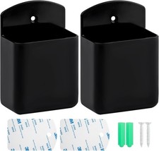 2 Pack Remote Control Holder Wall Mount, Self Adhesive TV Controller Black