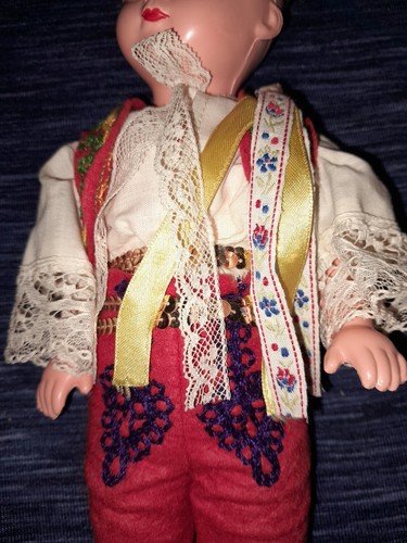 Traditional Czechoslovakian Folk Art Czechoslovak Boy Doll 12" Vintage 70s - Picture 4 of 10