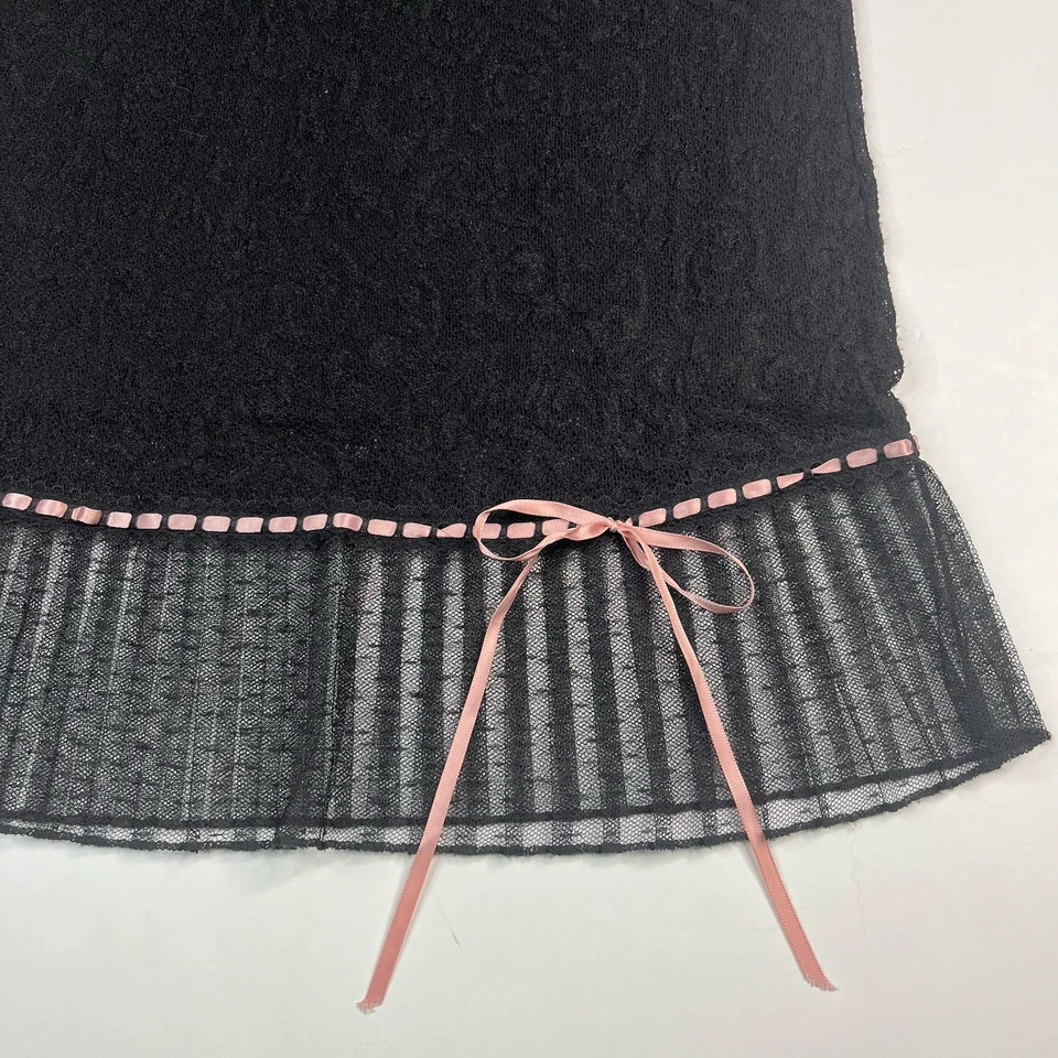 Falda Vintage Betsey Johnson P Negro Encaje Coqueta Años 90 Niña Cachicha Hada y2k Foto 2 de 4