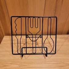 Black Metal Display Easel Holder Photo Cook Book  Stand Spoon Fork Knife