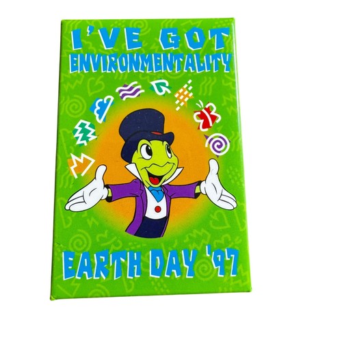 Disney Earth Day 1997 Button – I've Got Environmentality Jiminy Cricket
