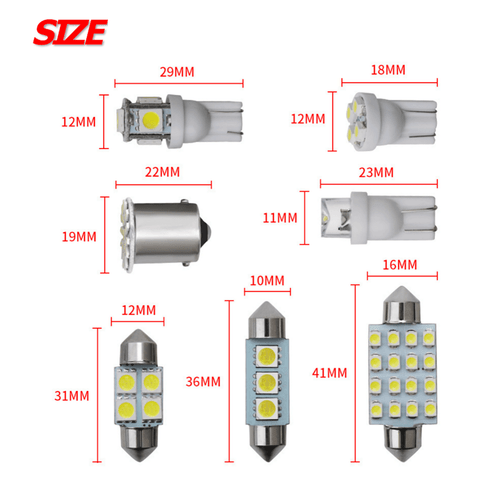 Kit 14 Piezas Luces LED T10 36mm Interior Coche Accesorios Mapa Domo Matrícula L - Imagen 6 de 12