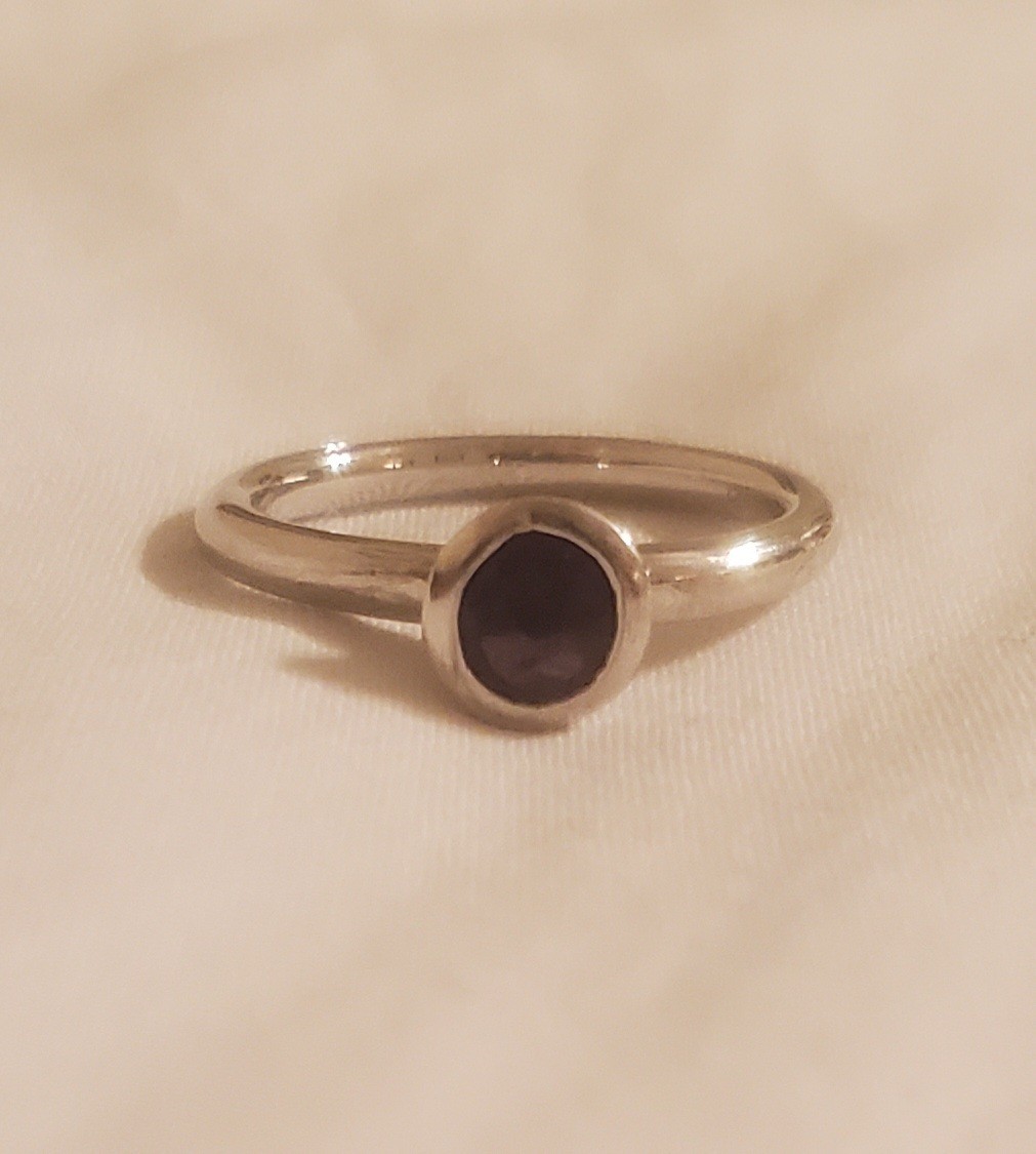 Amethyst Solitaire Sterling Silver Stackable Ring… - image 3