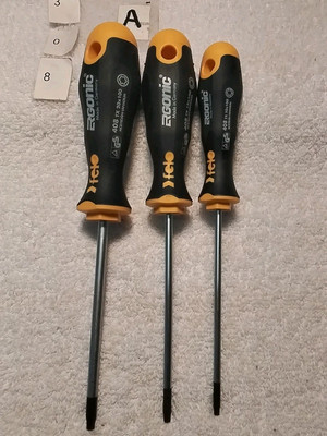 FELO 408 931 48 3PC TORX SCREWDRIVER HANDLE SET MADE IN GERMANY  