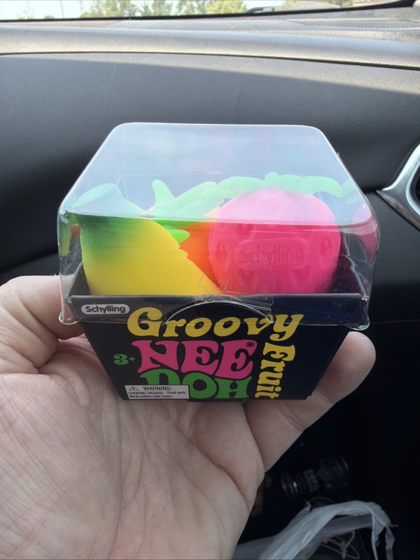 🍌🍓🍊 Schylling NeeDoh Groovy Fruit 3-Pack Squishy Sensory Fidget Toy New
