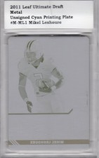 2011 Leaf Ultimate Draft Mikel Leshoure Cyan Printing Plate 1/1 M-ML1