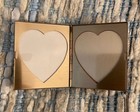 Vintage Miniature Folding Metal Picture Frame - musical notes + heart theme — photo 2