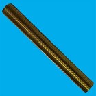 1x M10 Brass Coated 300mm x 10mm Allthread Hollow Threaded Tube, Electrical Lamp