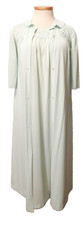 Vintage Lorraine Two Pc. Nylon Green Night Gown with Matching Robe Size M