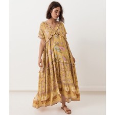 Spell & The Gypsy Wild Bloom Gown Mustard Size Small