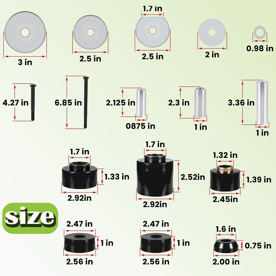 Juego de bujes de montaje de carrocería 4.4123R para Ford F-150 F-250 F-350 1980-1998 2x4 4x4 Foto 3 de 4