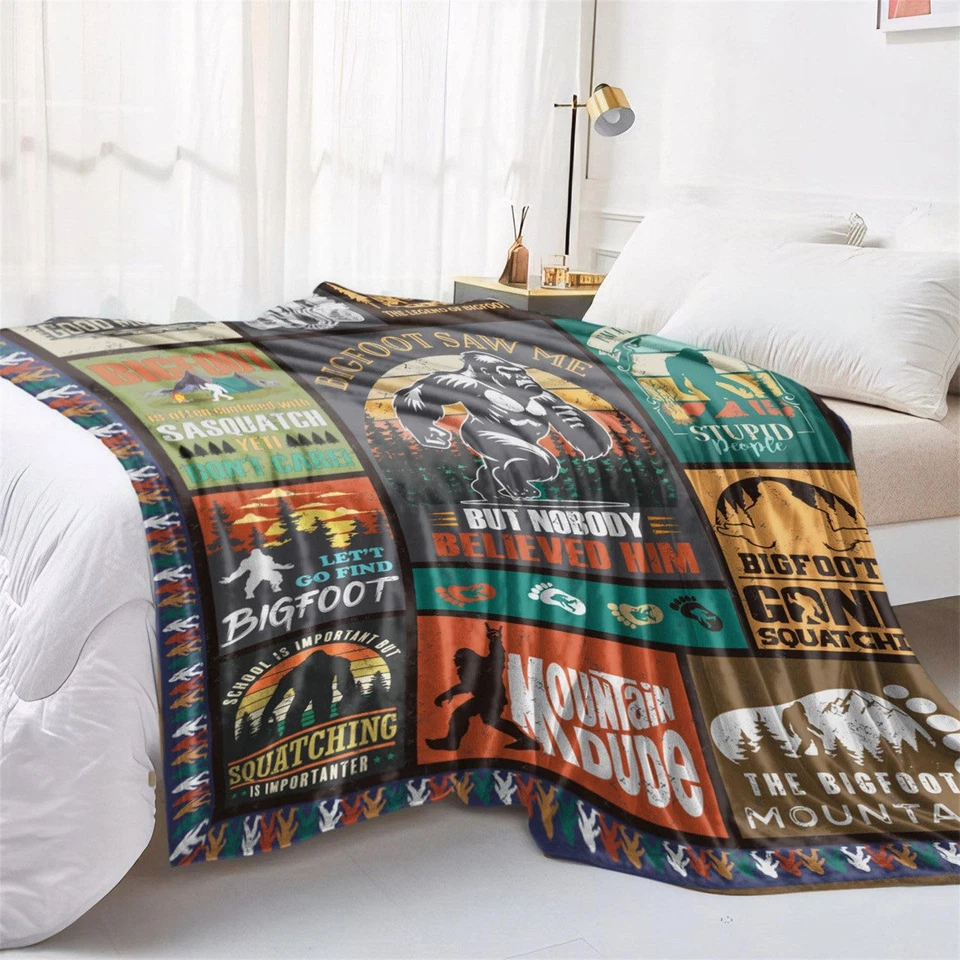Big Foot Throw Blanket Sasquatch Gifts for Men Adults 50"X60" Bigfoot Soft Th... - Image 3 of 4