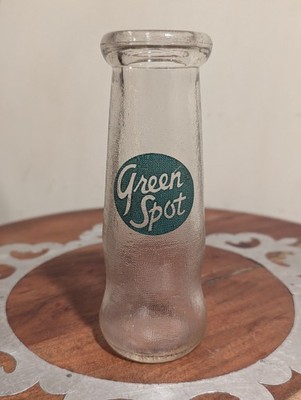 1939 Green Spot Orange Juice Drink Or Cream Half Pint Dairy Milk Bottle Textured