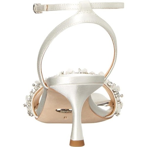 Badgley Mischka Embellished Evening Sandals Heels Soft White Size 6 NIB - Picture 5 of 14