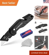 Folding Utility Knife with Belt Clip & Quick-Change Blades - Portable & Durable
