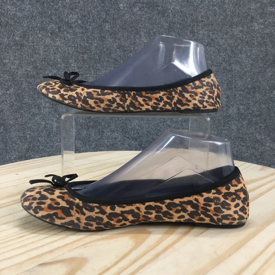 Zapatos planos de ballet American Eagle para mujer 7,5 con estampado de leopardo marrón sin cordones informales Foto 2 de 4