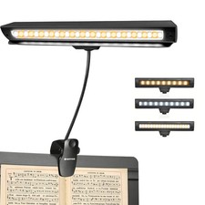 Rechargeable Music Stand Light, 19 LEDs Clip On Reading Light - 3 Level Brigh...