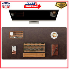 Genuine Leather Desk Mat, 35.4X17 Office Desk Pad, Thick Premium Table Pad ...
