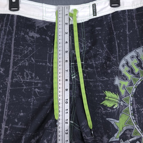 Pantalones cortos de natación Affliction Stampede para hombre 36 (ajuste 36x11) sin forro surf Y2K - Imagen 4 de 9