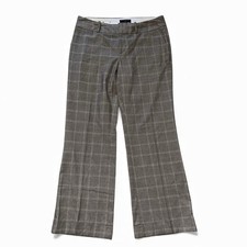 Banana Republic Martin Brown Glen Plaid Wide Leg Cuffed Trousers Size 10 Y2Kprep