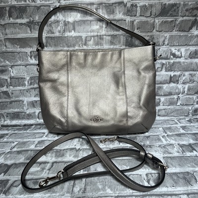 Coach 2 Way Handbag Shoulder Bag Diagonal Hanging F35089 Women Beige Champagne