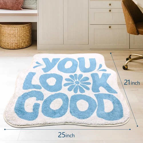 You Look Good Bath Mat Cute Funny Flower Bathroom Rug, Soft Absorbent Water N... - Picture 2 of 9