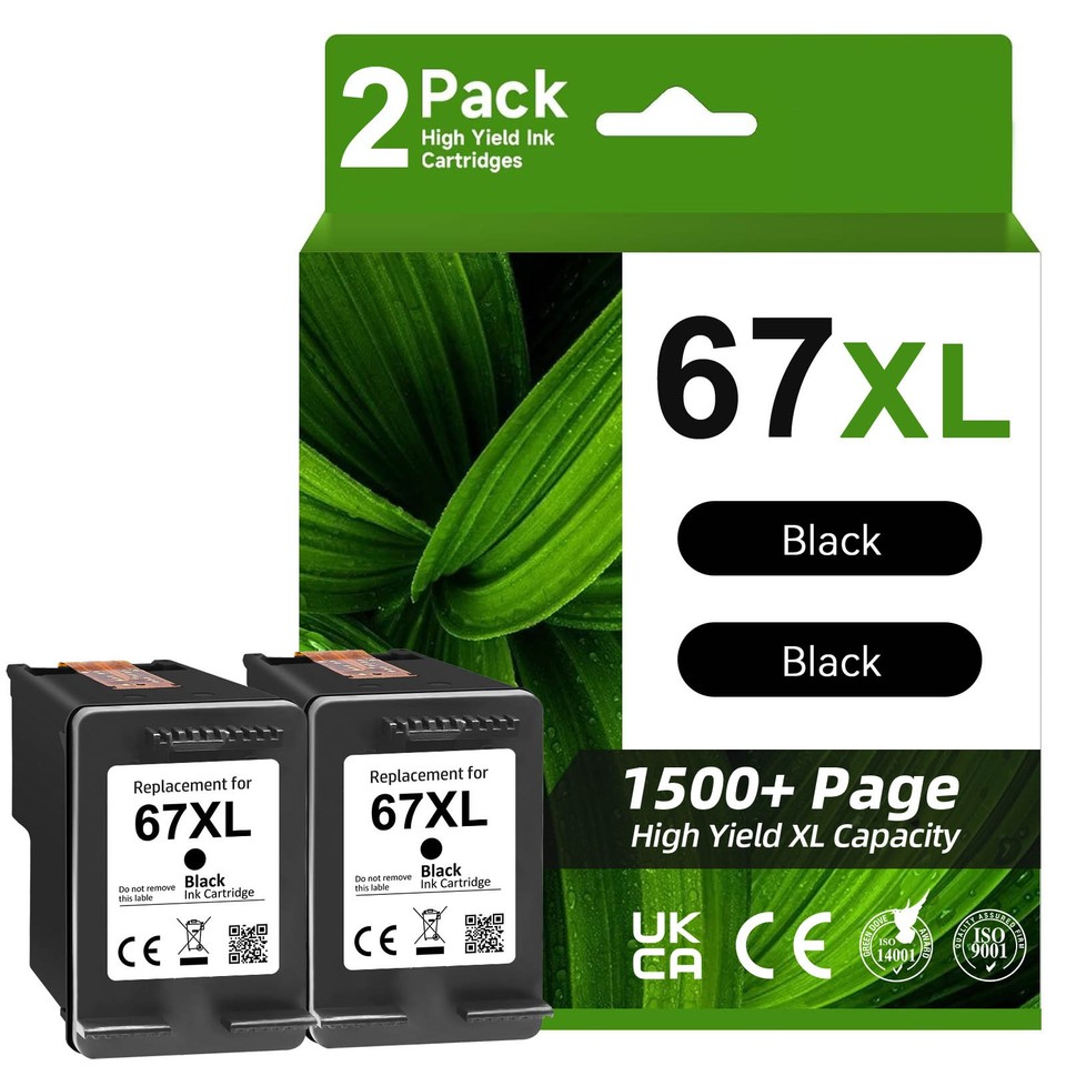 For HP 67XL Black Color Ink Lot for HP Deskjet 2752 2752e 2755e Envy ...