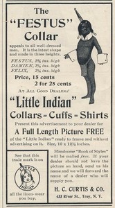 Magazine Ad - 1902 - H.C. Curtis Co., Troy, NY - Festus & Little Indian collars
