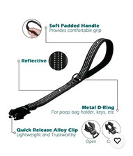 Heavy Duty Short Dog Leash 18 Inch Nylon Traffic Leash with Quick Release Clip 