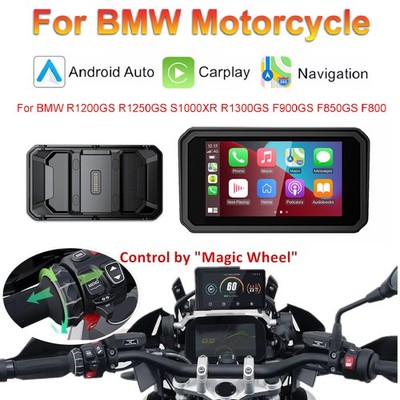 for 6'' BMW Motorcycle CarPlay GPS Navigation Music Sharing, Intercom,16-Pin