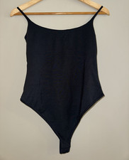SKIMS Smooth Lounge Scoop Neck Bodysuit Obsidian Black Size S NWT