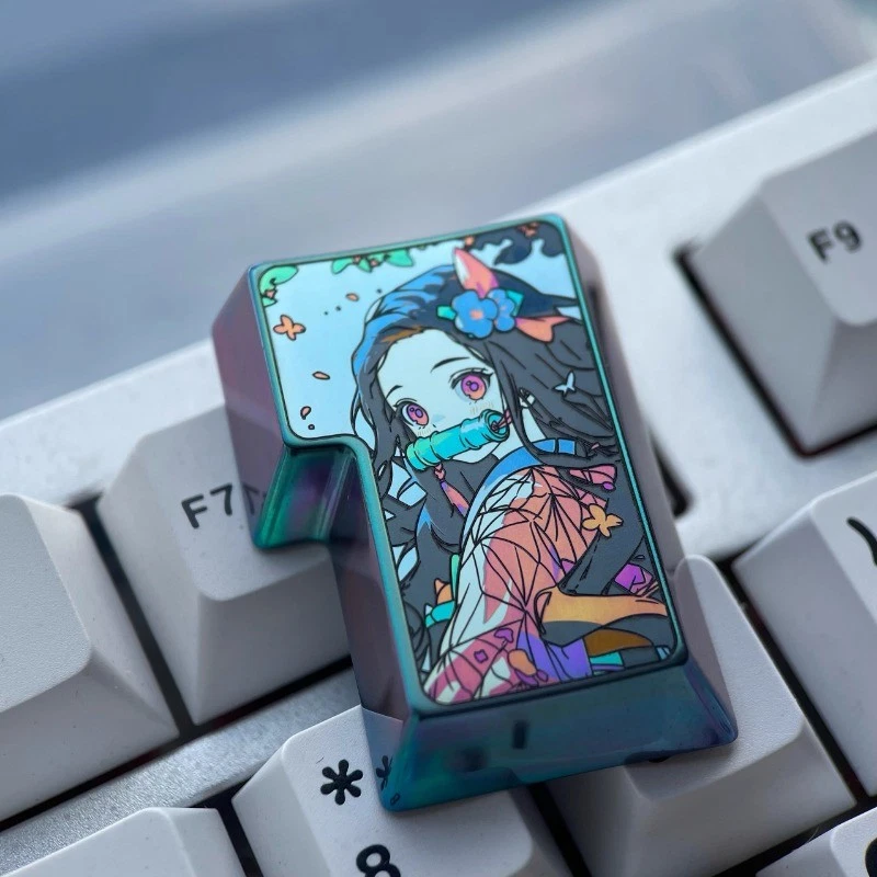 Demon Slayer Kamado Nezuko Enter Key Titanium Metal Keycap Color Cross Axis - Image 2 of 4