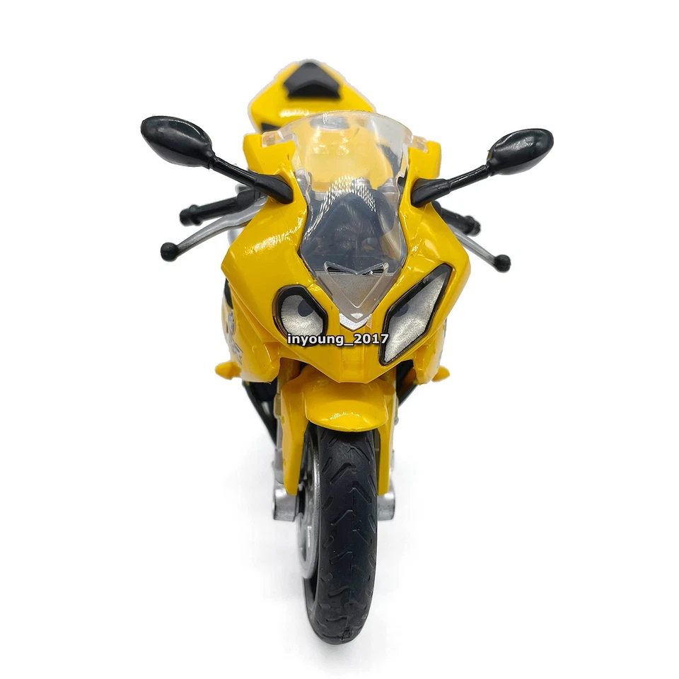 Brinquedo modelo motocicleta BMW S1000RR brinquedo fundido masculino brinquedos para crianças presentes amarelo em escala 1/12 - Imagem 4 de 4