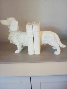 Clayre & Ref Dog Book Ends 8 12" Tall & 16" Long put together