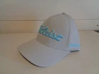 Titleist Pro V1 Golf Hat L/XLGray Blue Script Logo Stretch Fit Antimicrobial Cap